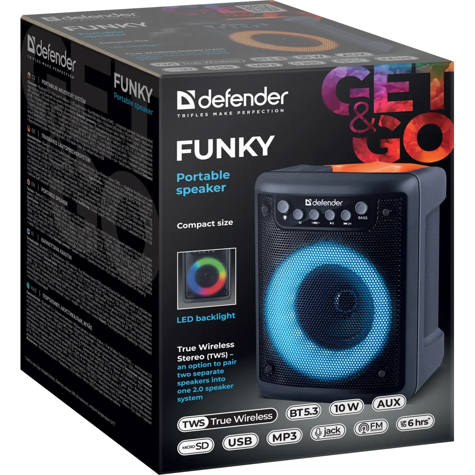 Портативная акустика Defender Funky 10Вт Black (65053) UA
