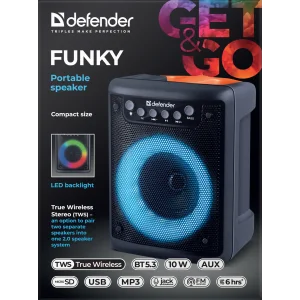 Портативная акустика Defender Funky 10Вт Black (65053) UA