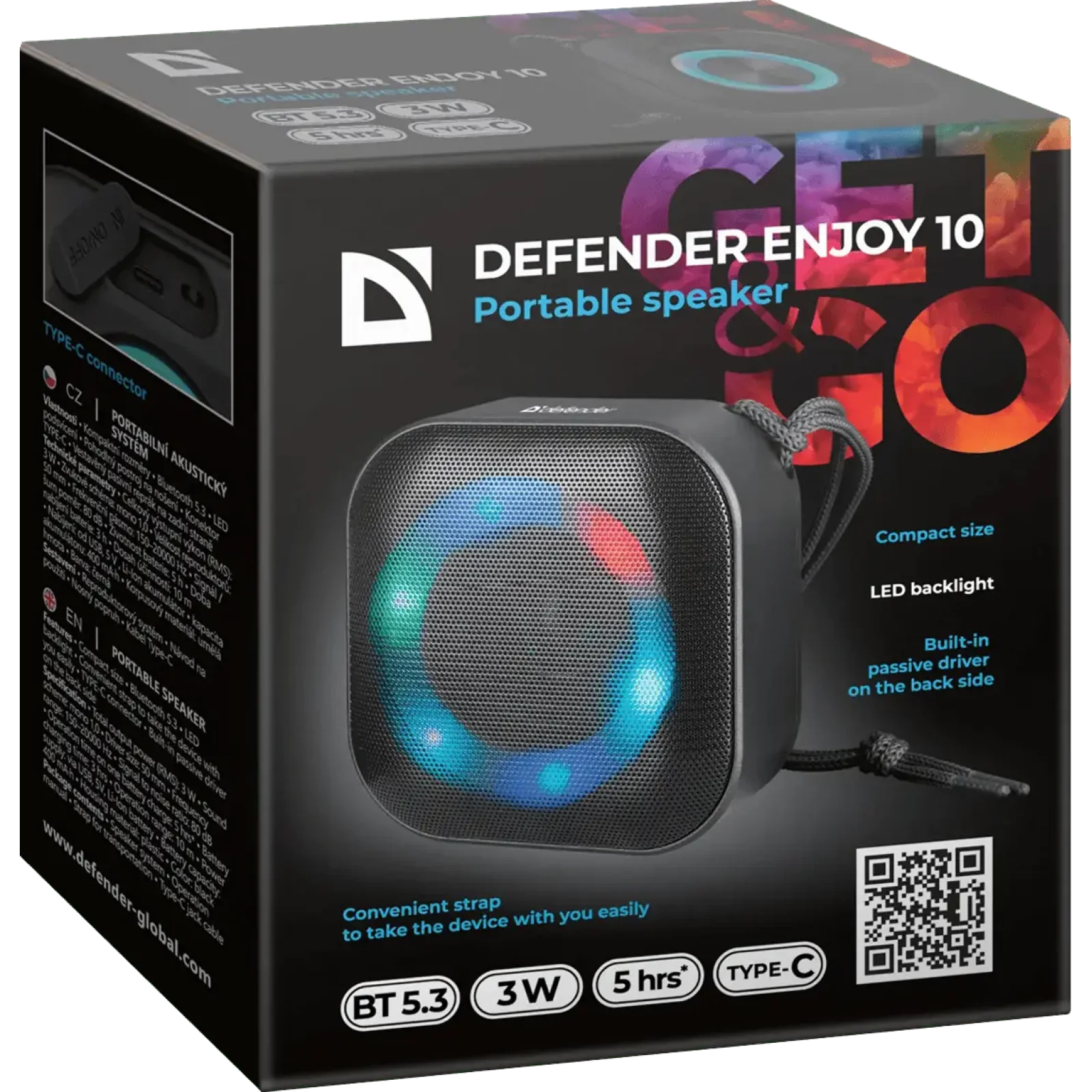 Портативна акустика Defender Enjoy 10 3Вт Black (65009) UA