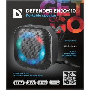 Портативна акустика Defender Enjoy 10 3Вт Black (65009) UA