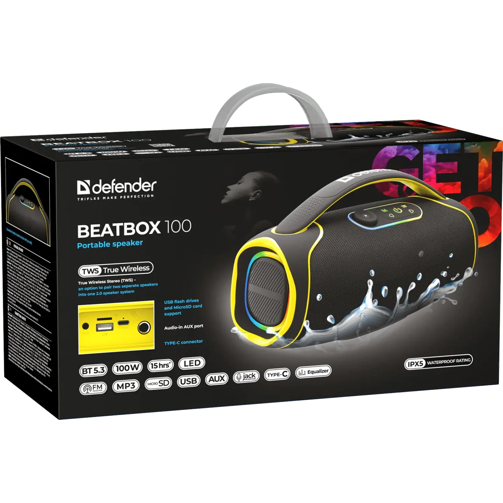 Портативна акустика Defender Beatbox 100 100Вт Black (65113) UA