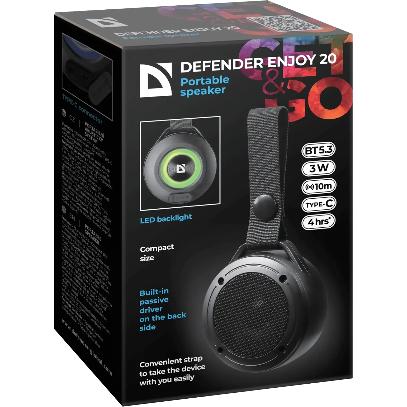 Портативна акустика Defender Enjoy 20 3Вт Black (65920) UA