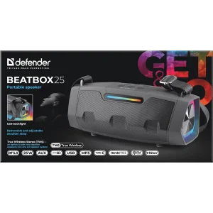 Портативна колонка Defender Beatbox 25 25Вт Black (65325) UA