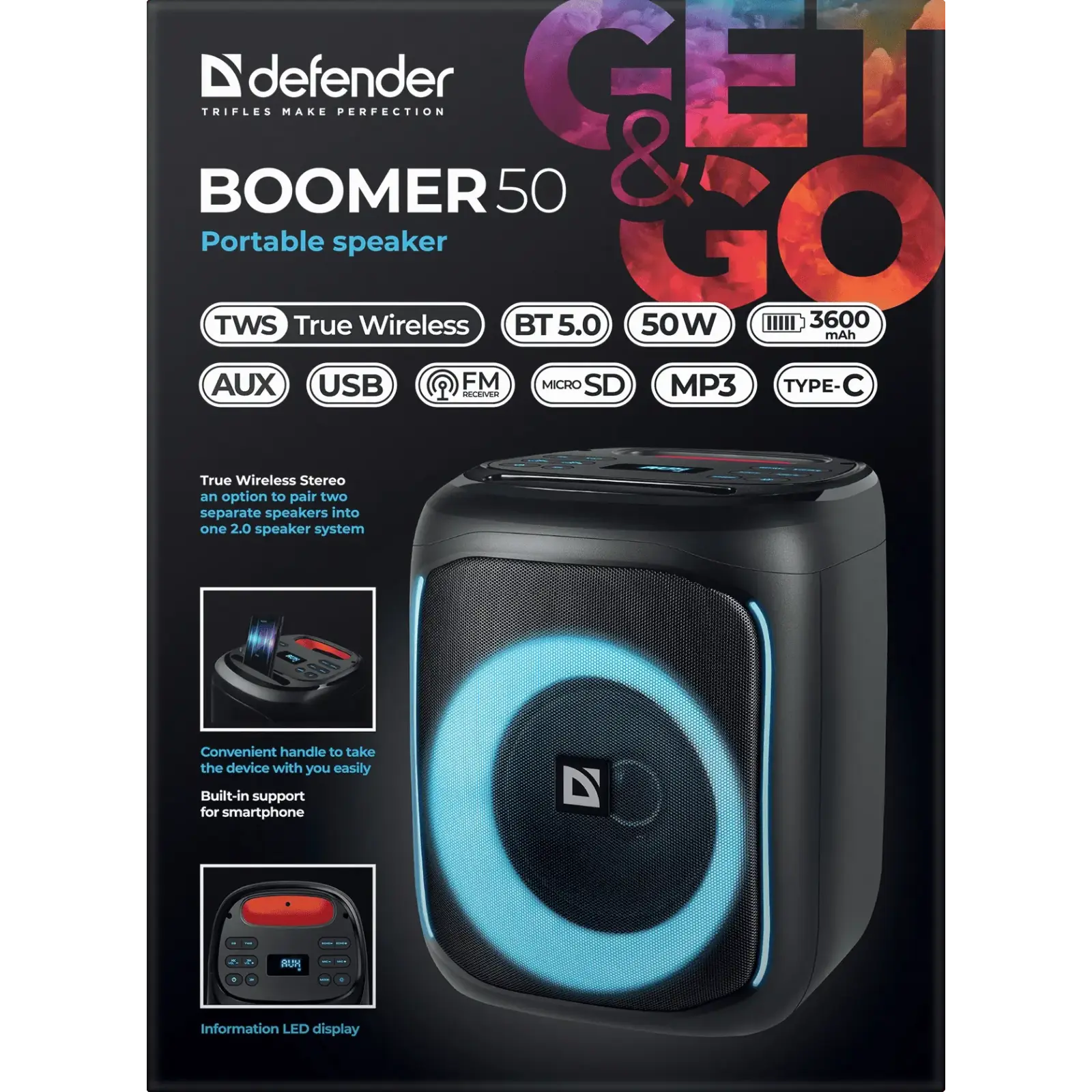 Портативна колонка Defender Boomer 50 (65450) UA