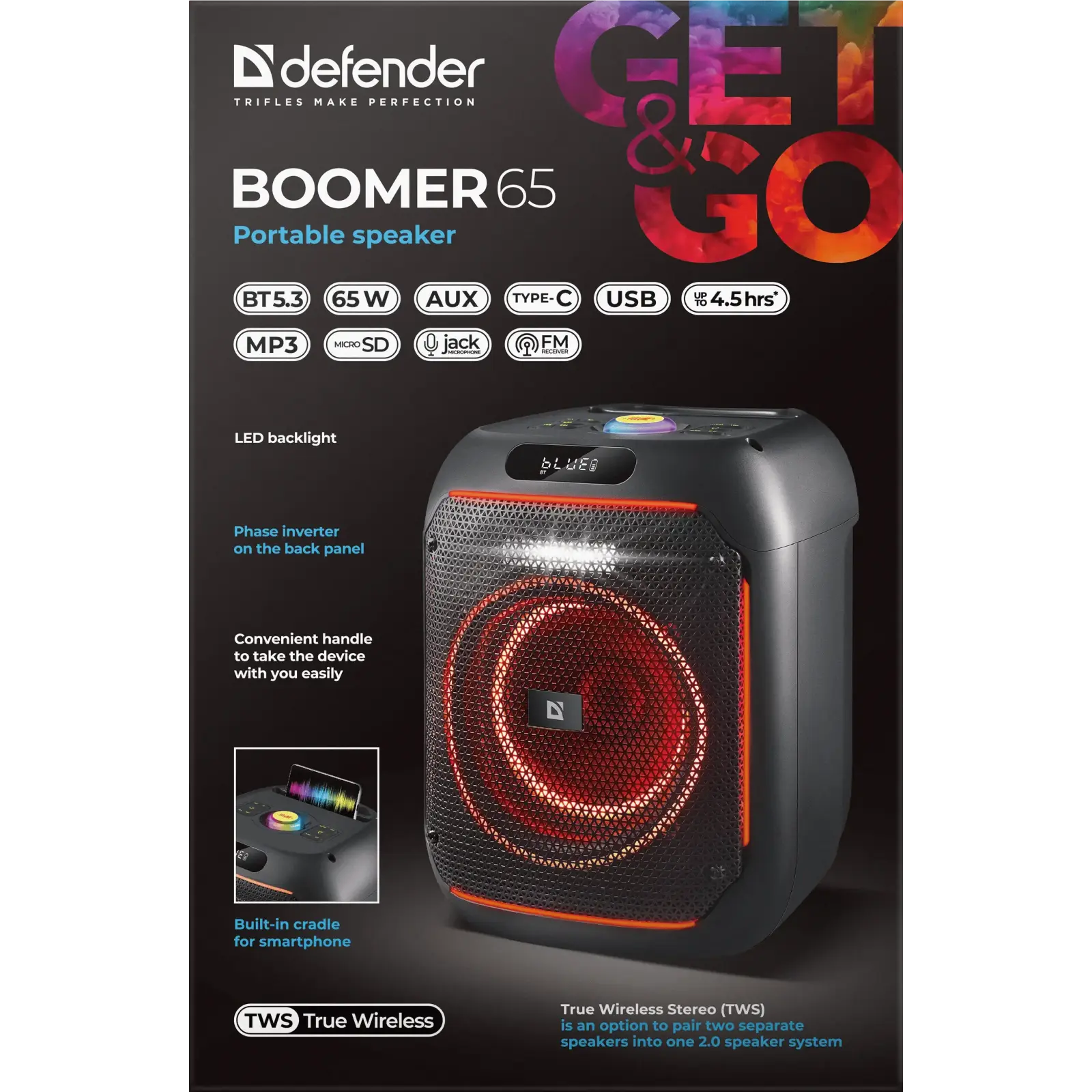 Портативна колонка Defender Beatbox 65 65Вт Black (65265) UA