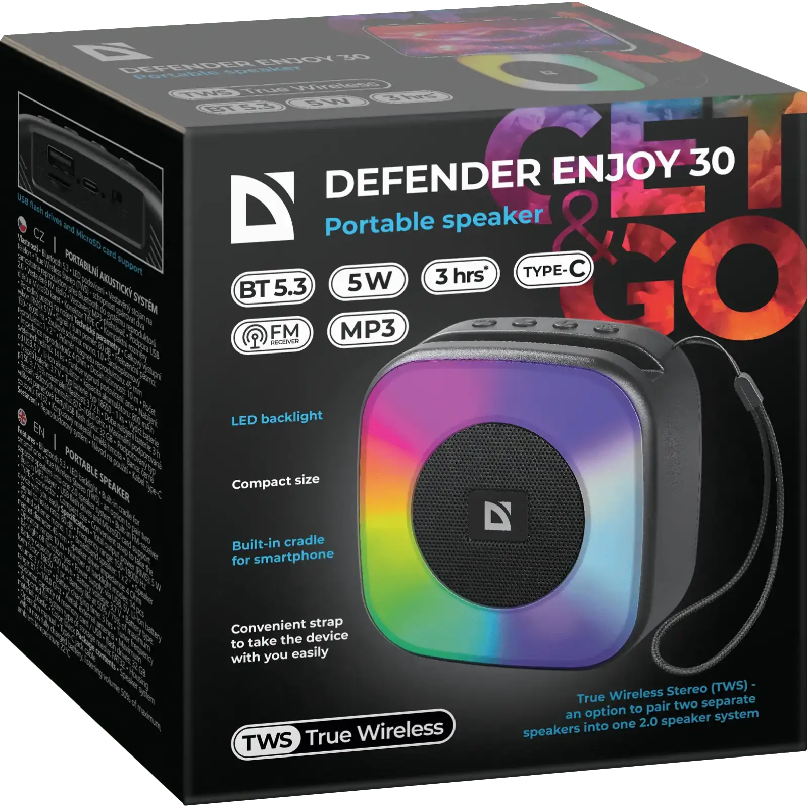 Портативна колонка Defender Enjoy 30 5Вт Black (65930) UA
