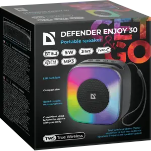 Портативна колонка Defender Enjoy 30 5Вт Black (65930) UA