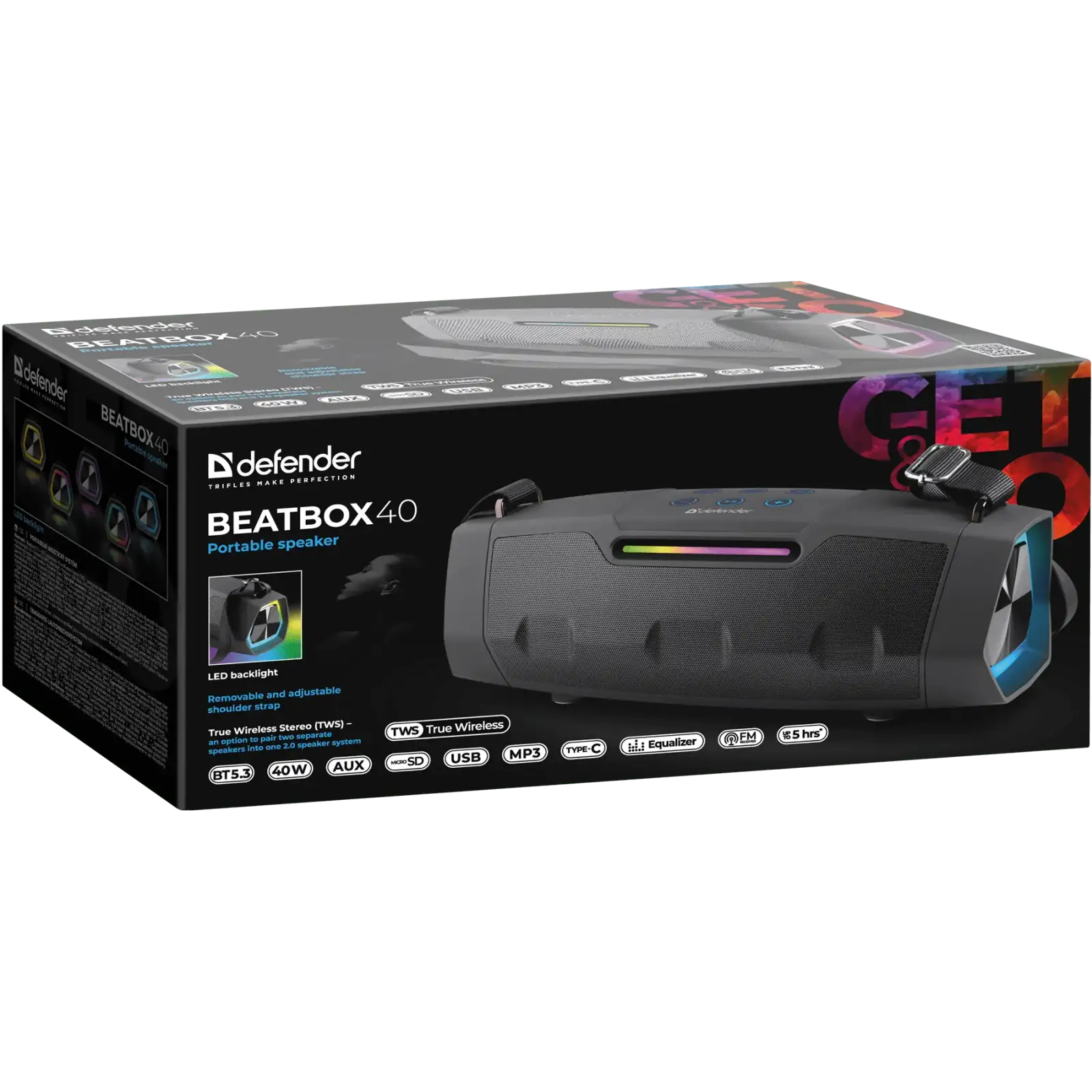 Портативна акустика Defender Beatbox 40 Black (65640) UA
