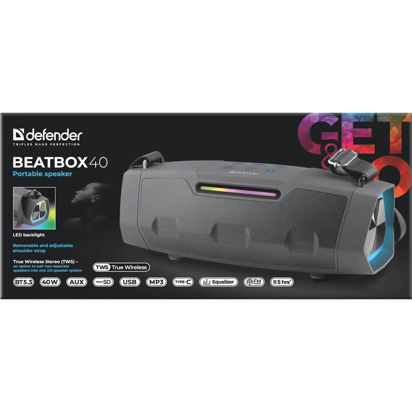 Портативна акустика Defender Beatbox 40 Black (65640) UA
