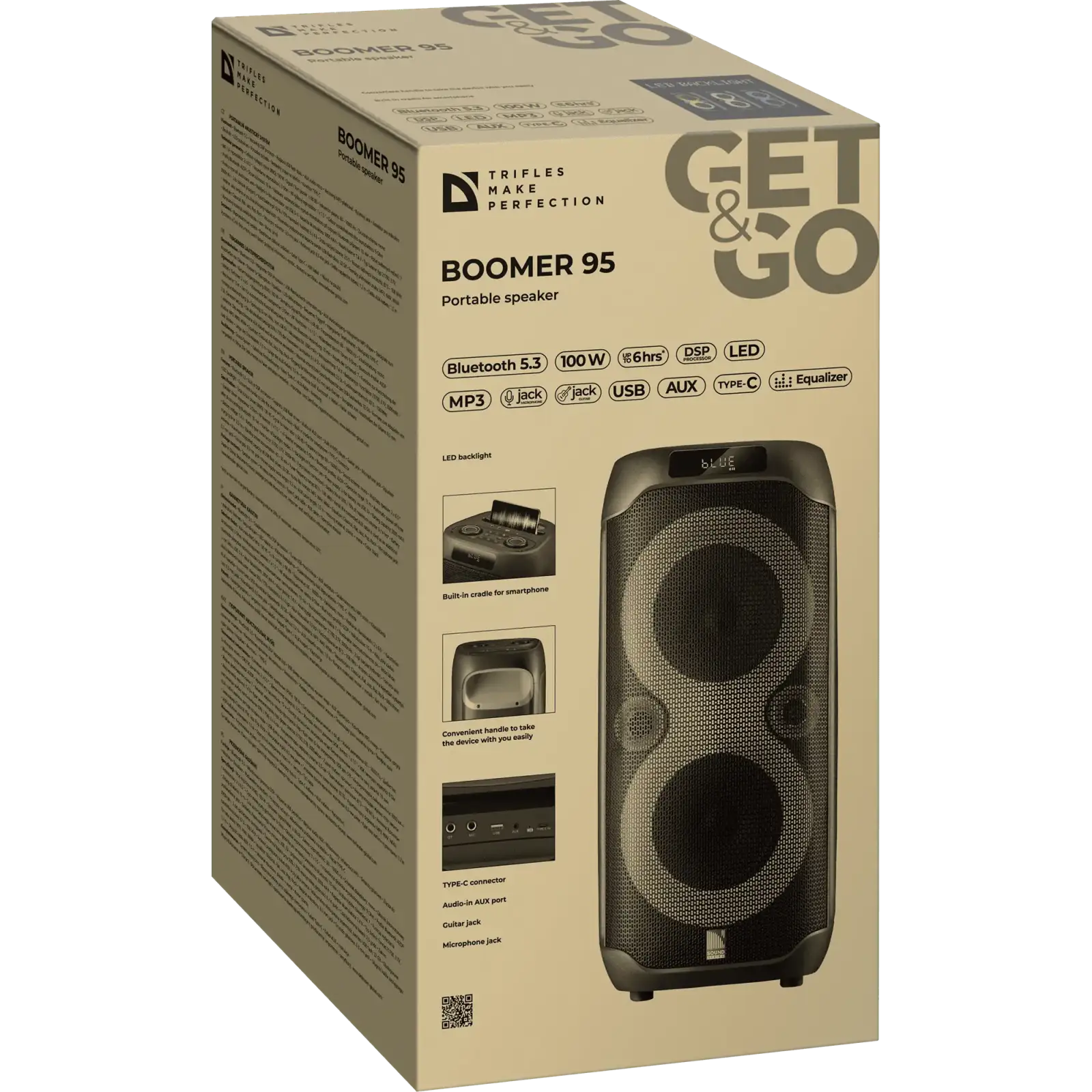 Портативна акустика Defender Boomer 95 100Вт Black (65195) UA