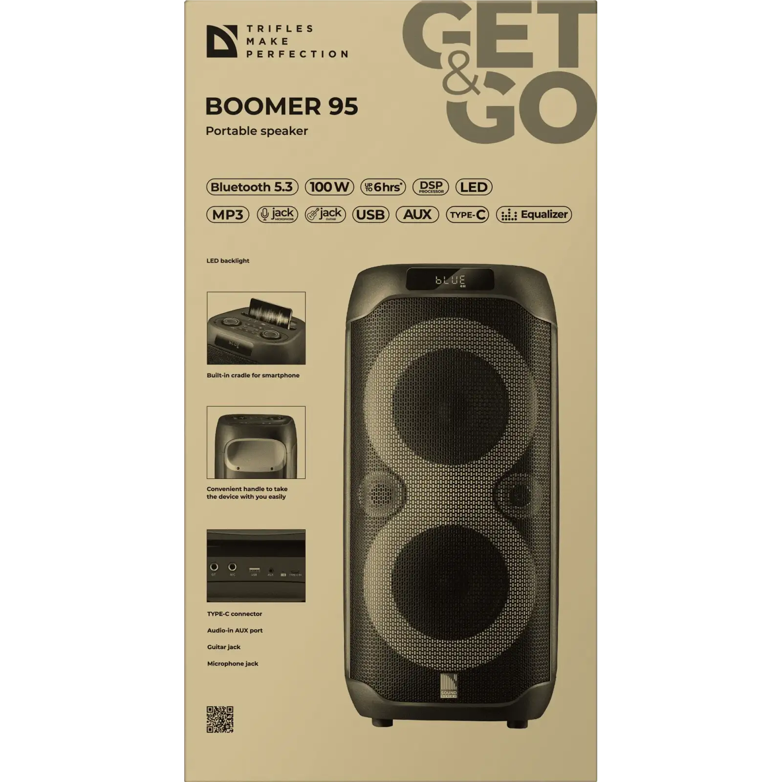 Портативна акустика Defender Boomer 95 100Вт Black (65195) UA
