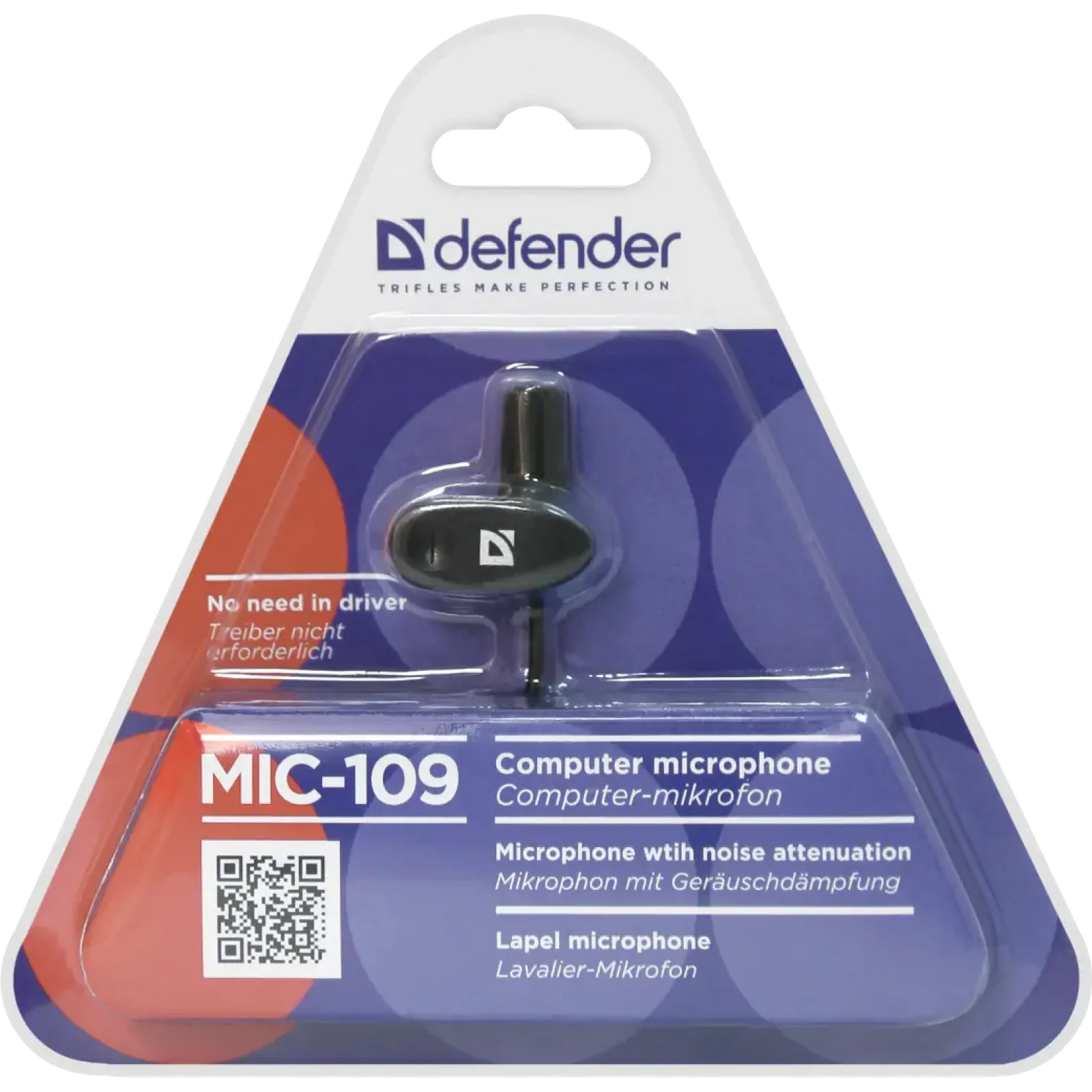 Мікрофон DEFENDER MIC-109 чорний на прищепці 1.8м UA