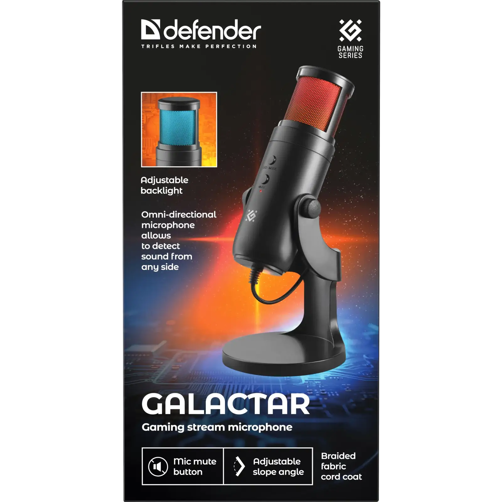 Мікрофон. IT DEFENDER Galactar GMC 250 USB, LED, 1.5 м (64625) UA