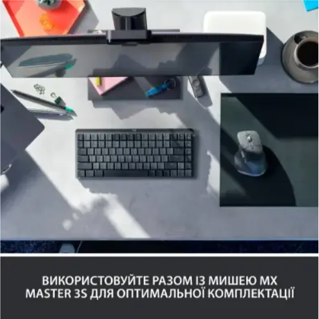 Клавіатура LOGITECH MX Mechanical Mini Minimalist Wireless GRAPHITE-US INT'L-2.4GHZ/BT - TAC (920-010780) UA