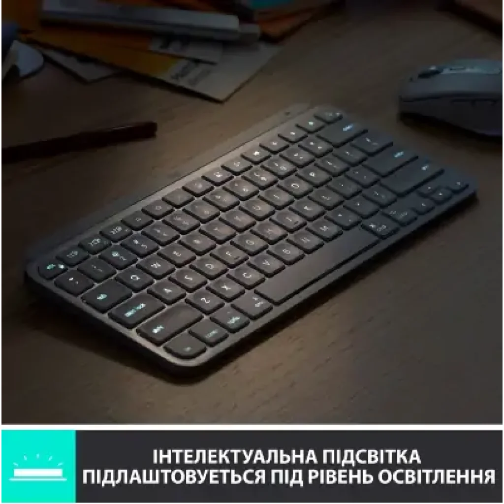 Клавиатура LOGITECH MX Keys Mini Minimalist Wireless, US, Pale Grey (920-010499) UA