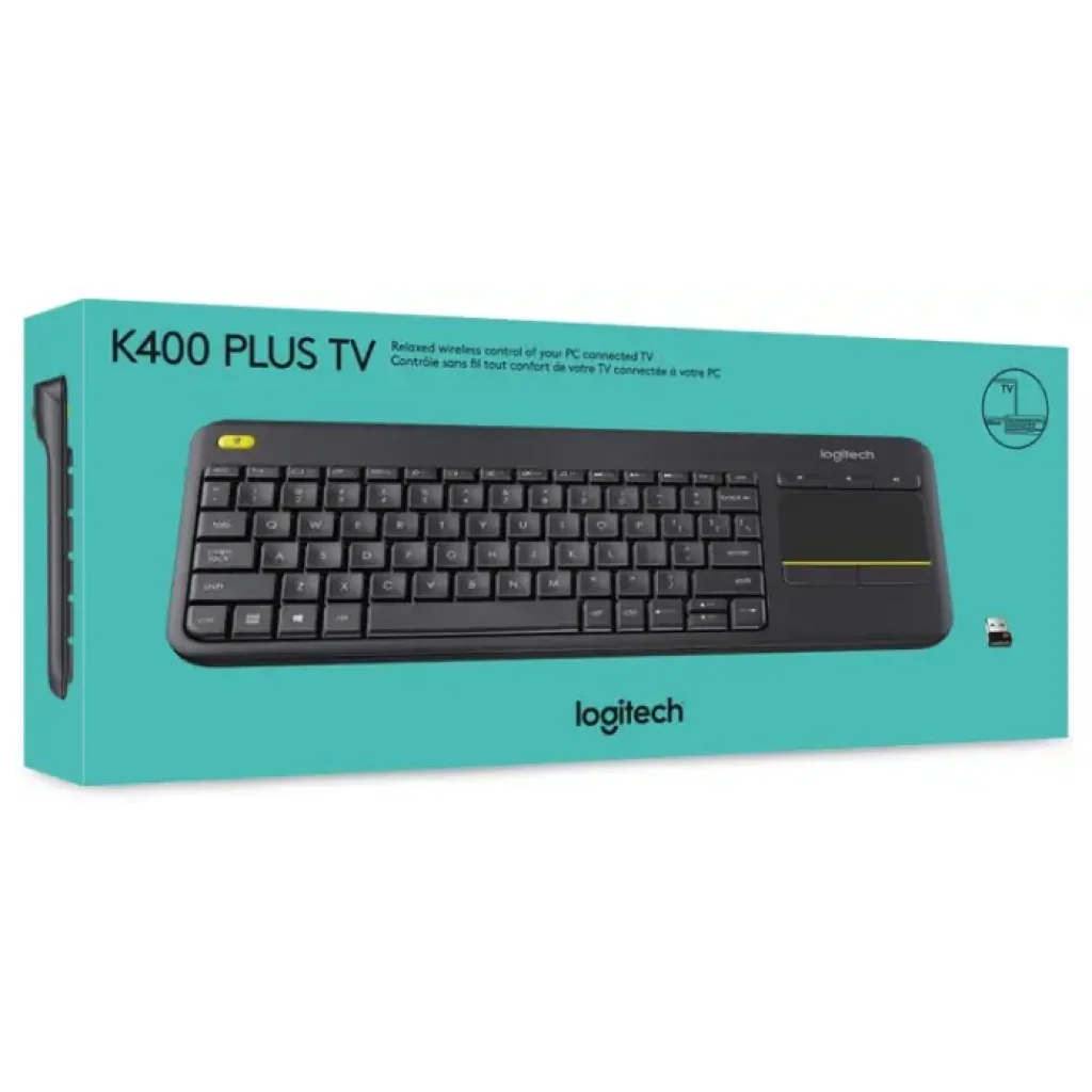 Клавіатура LOGITECH Wireless Touch K400 Plus, US, Black (920-007145) UA