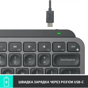 Клавіатура LOGITECH MX Keys Mini Minimalist Wireless, US, Graphite (920-010498) UA