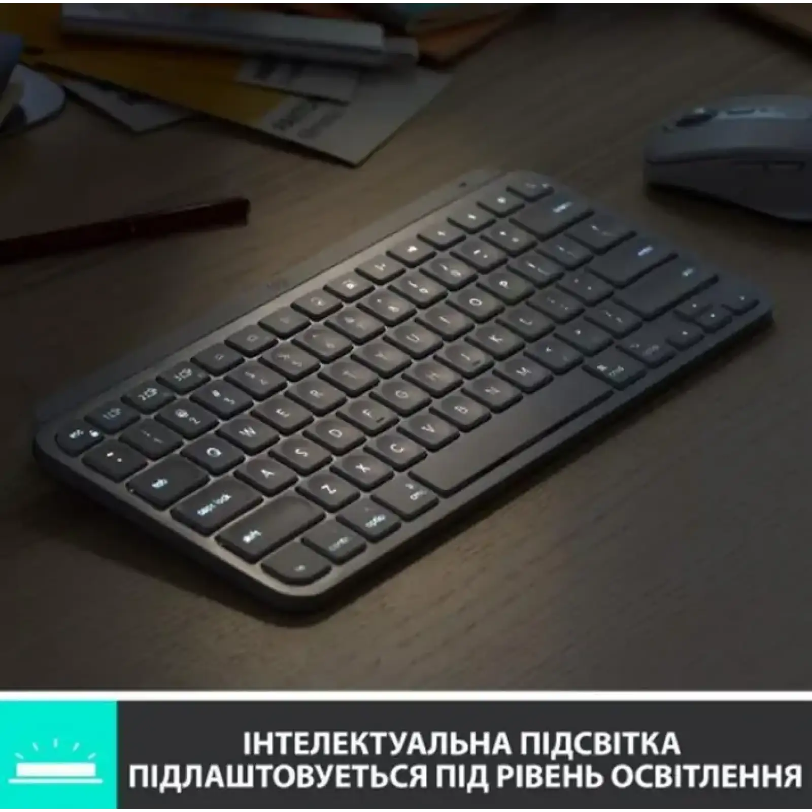 Клавіатура LOGITECH MX Keys Mini For Business-PALE GREY-US (920-010609) UA