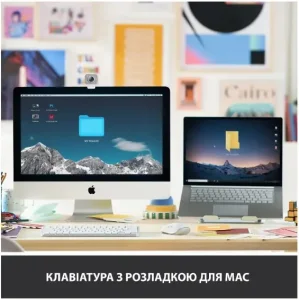 Клавіатура LOGITECH MX Keys Mini For Mac Wireless Illuminated Pale Grey (920-010526) UA