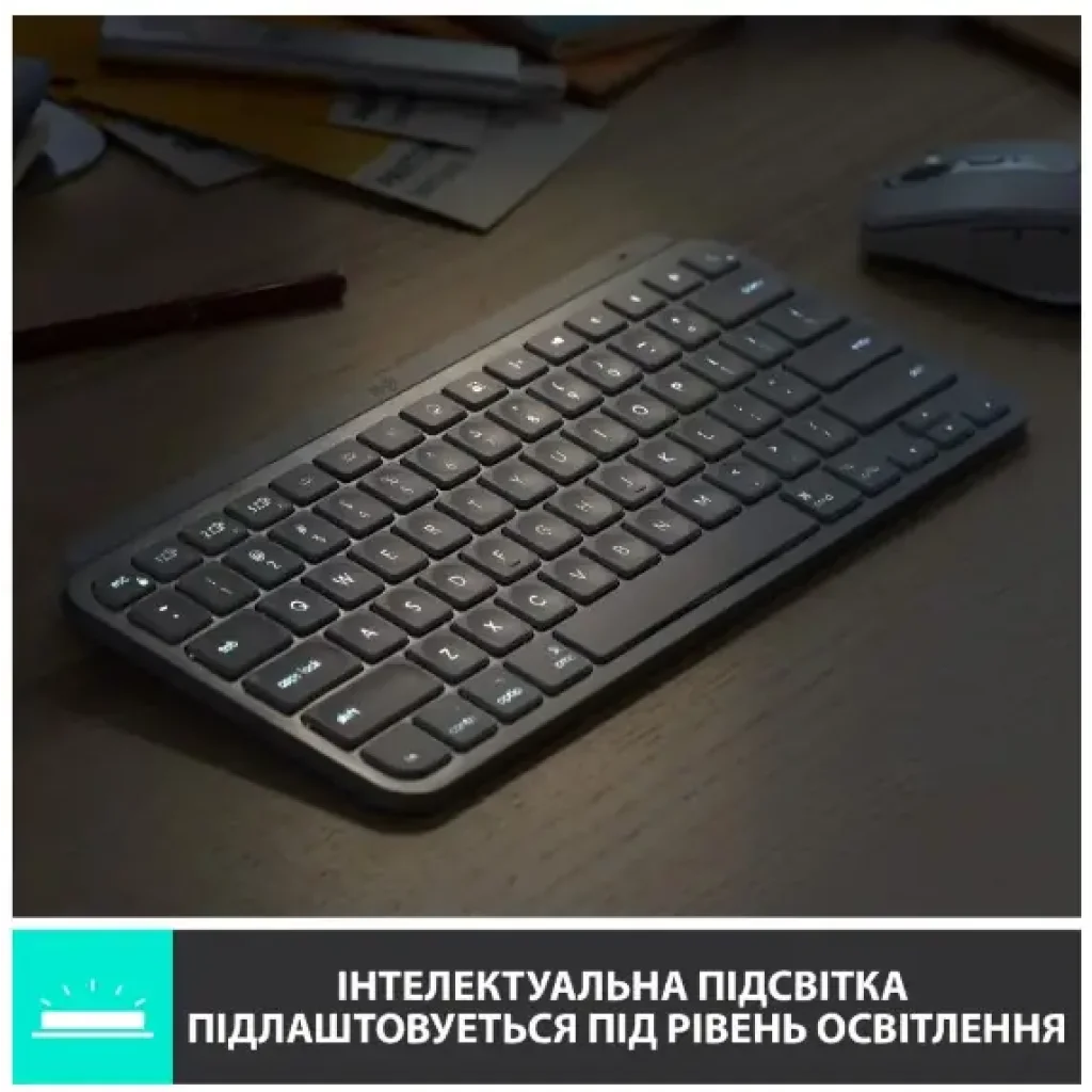Клавіатура LOGITECH MX Keys Mini For Mac Wireless Illuminated Pale Grey (920-010526) UA