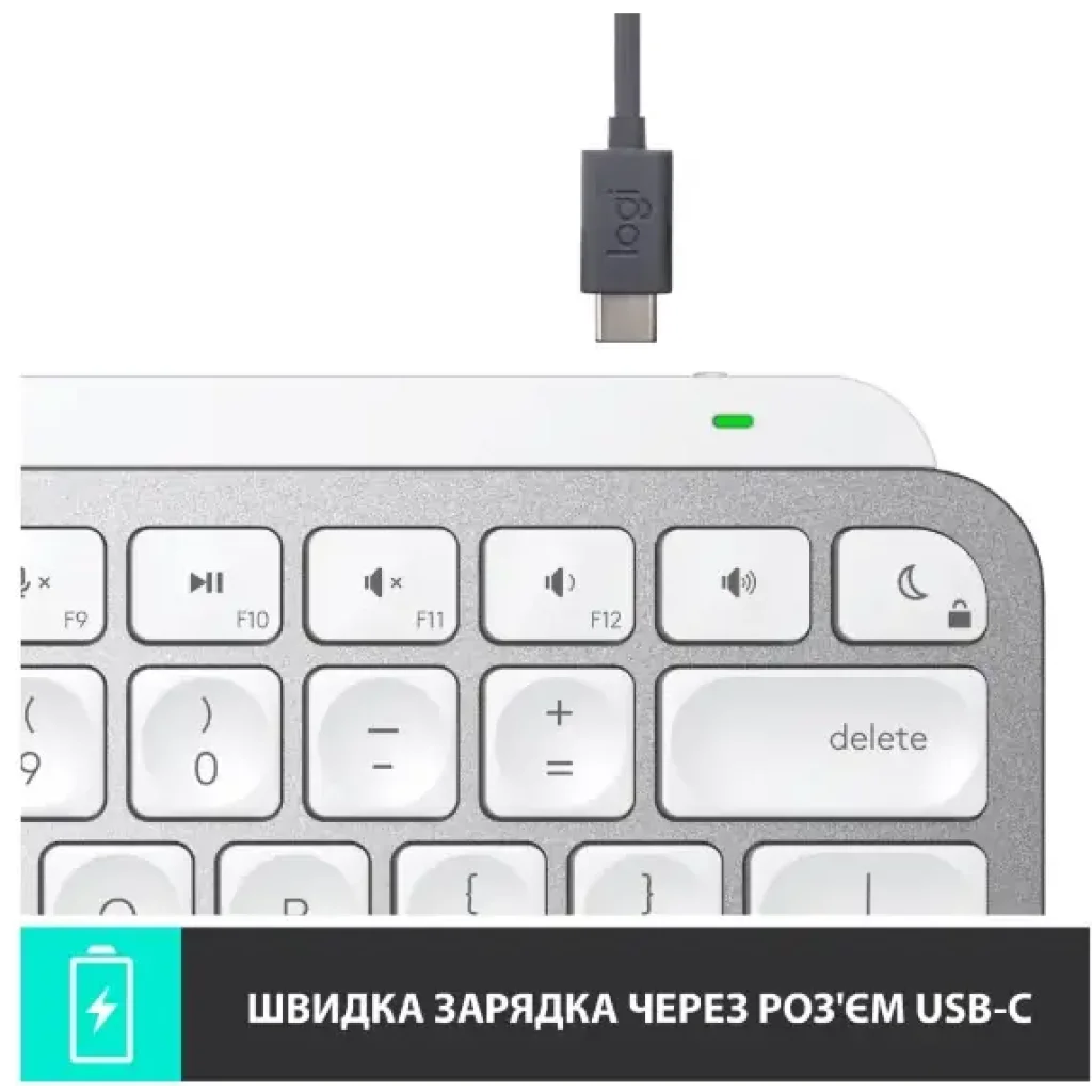Клавіатура LOGITECH MX Keys Mini For Mac Wireless Illuminated Pale Grey (920-010526) UA