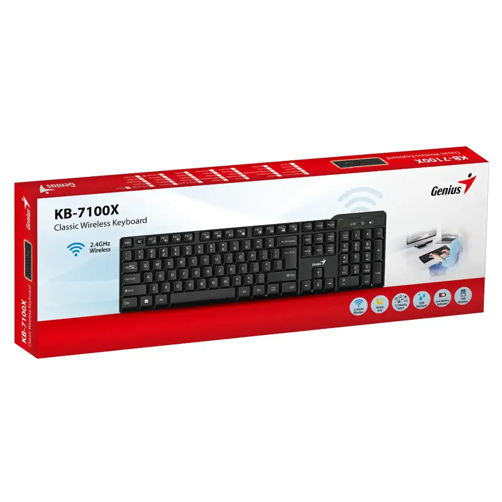 Клавиатура GENIUS KB-7100X USB, Black, UKR UA