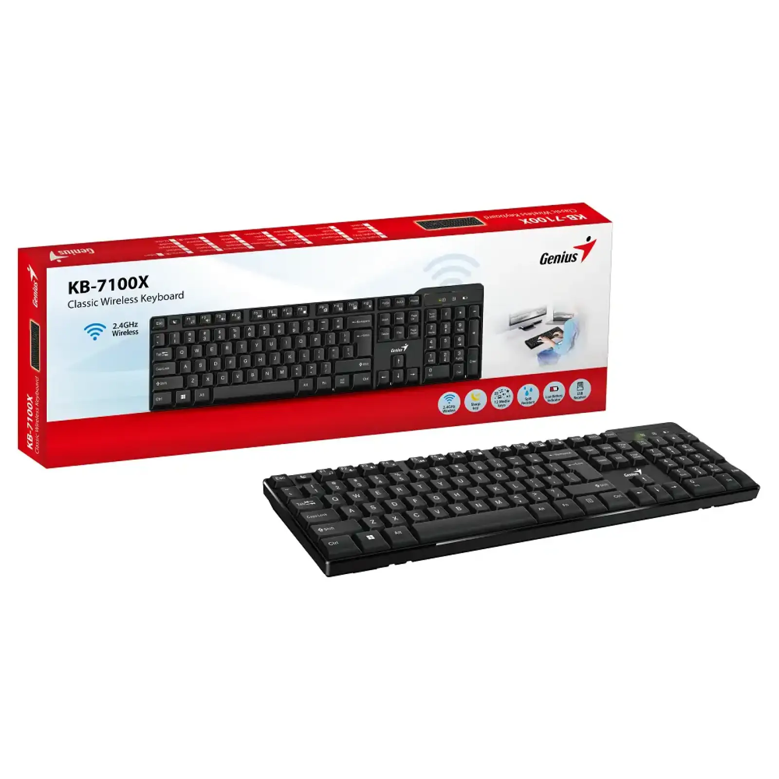 Клавиатура GENIUS KB-7100X USB, Black, UKR UA