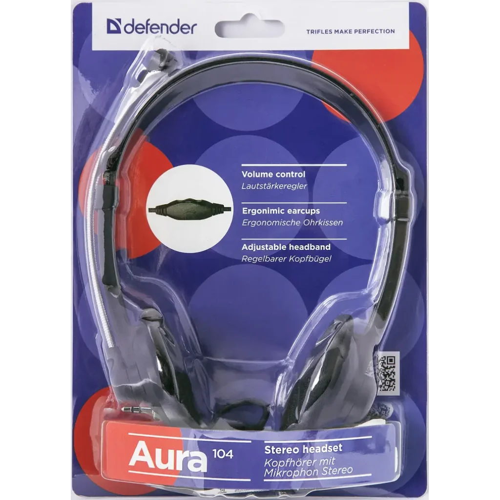 Гарнітура DEFENDER Aura 104 1,8м black UA