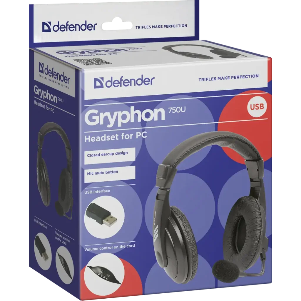 Гарнітура DEFENDER (63752) Gryphon 750U USB UA