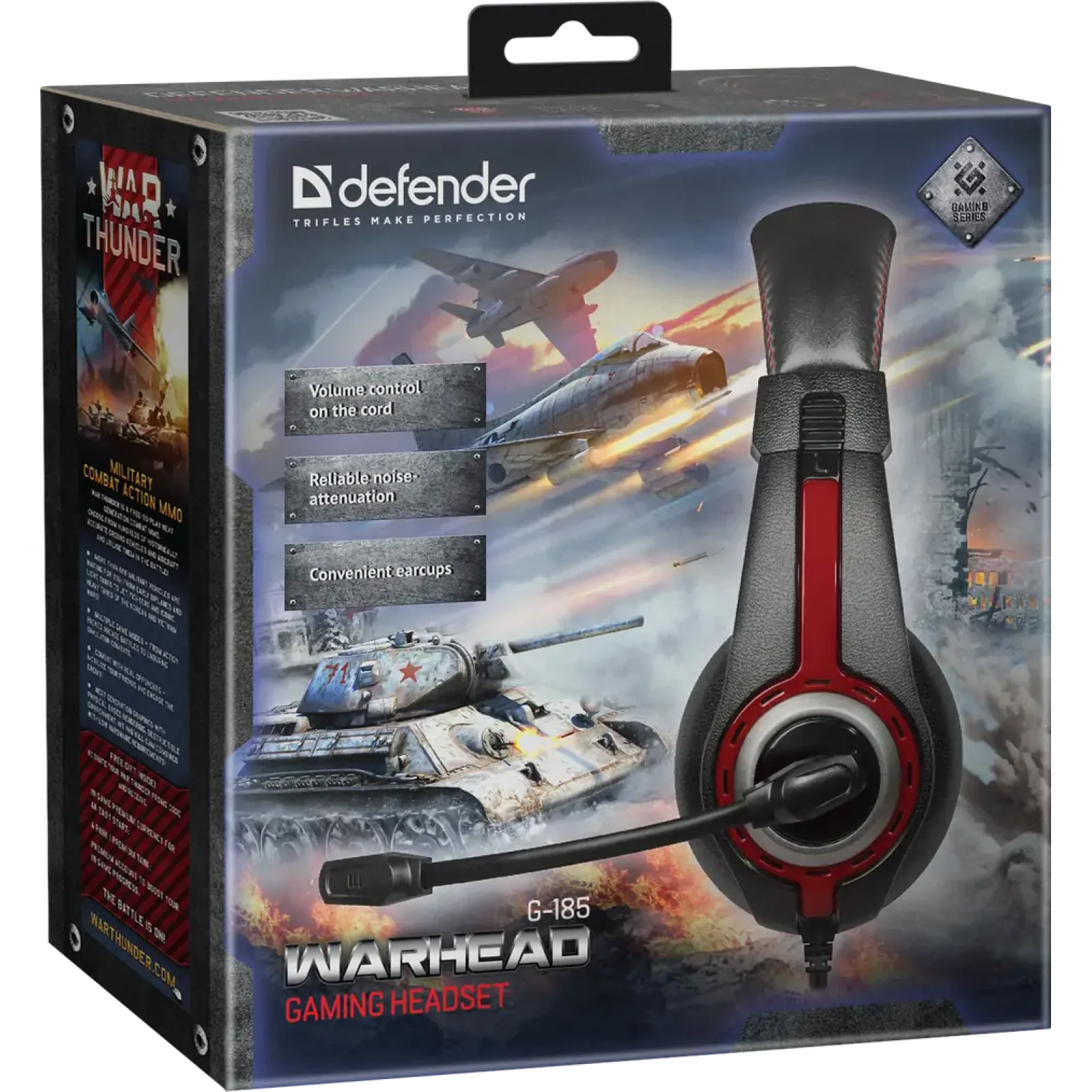Гарнітура DEFENDER Warhead G-185 2m чорний+червоний UA