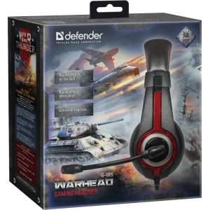 Гарнітура DEFENDER Warhead G-185 2m чорний+червоний UA