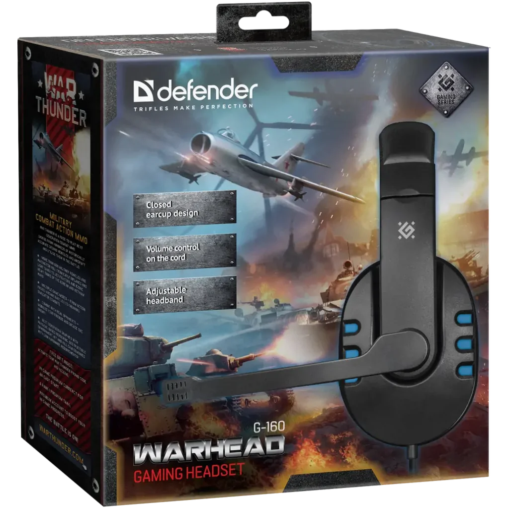 Гарнітура DEFENDER (64118) Warhead G-160 2,5м чорно синій UA