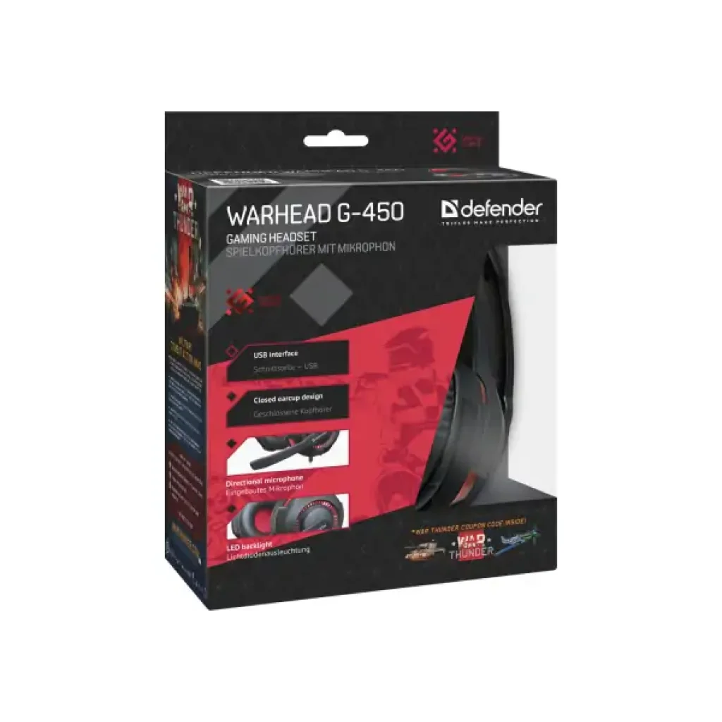 Гарнітура DEFENDER Warhead G-450 2.3m червоно-чорний UA