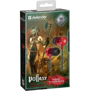 Гарнітура DEFENDER (64453) Pollaxe чорний + червоний UA