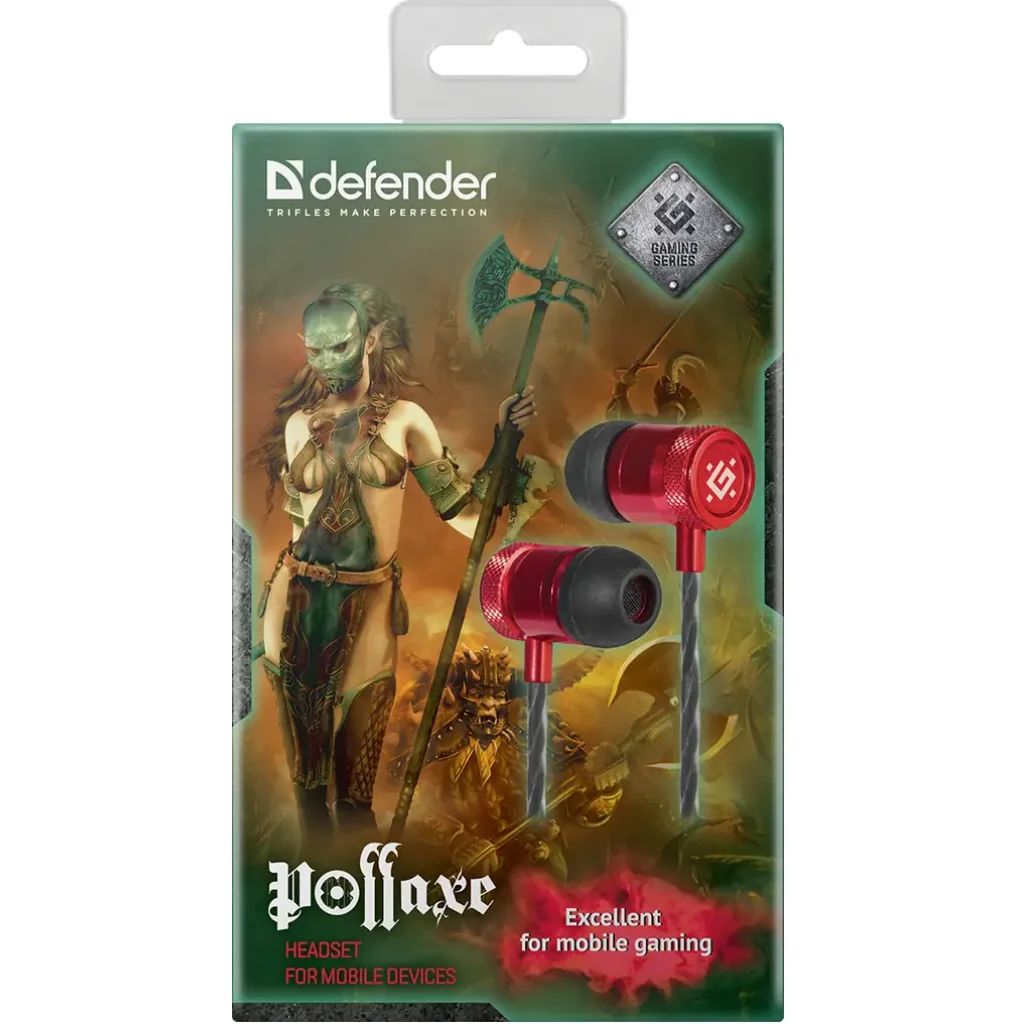 Гарнітура DEFENDER (64453) Pollaxe чорний + червоний UA