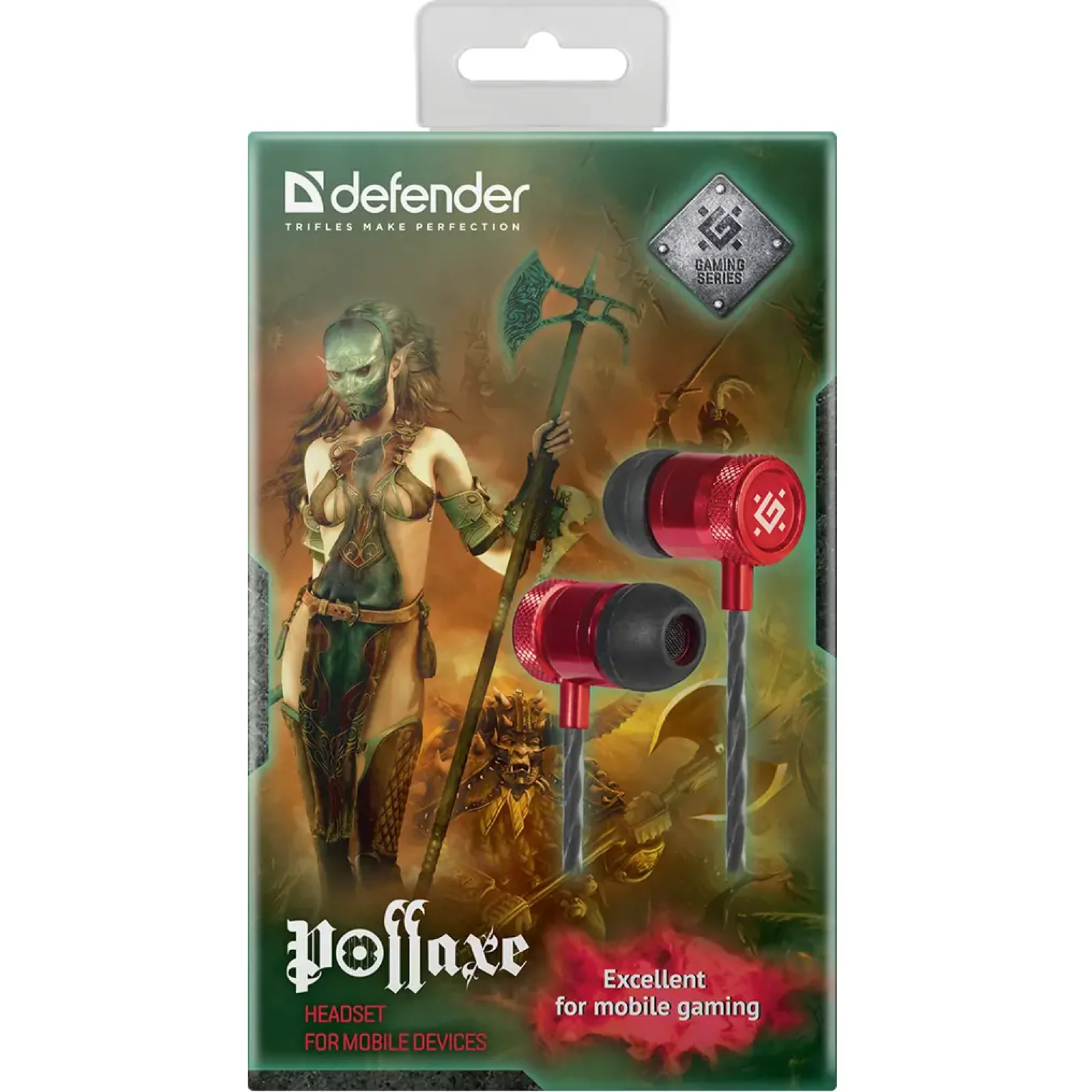 Гарнітура DEFENDER (64453) Pollaxe чорний + червоний UA