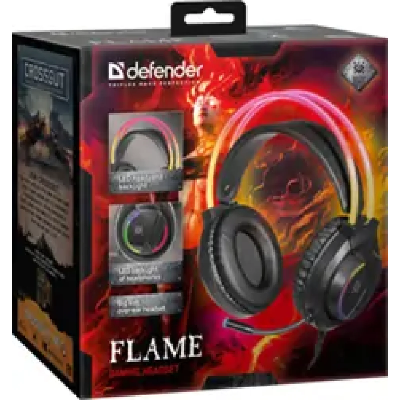 Гарнитура IT DEFENDER (64555) Flame, RGB, провід 2 м., чорний UA