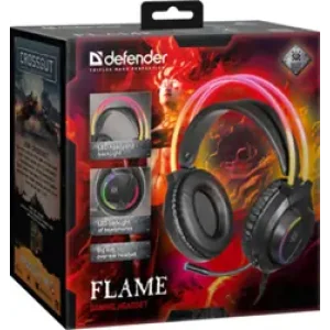 Гарнітура DEFENDER (64555) Flame, RGB, провід 2 м., чорний UA