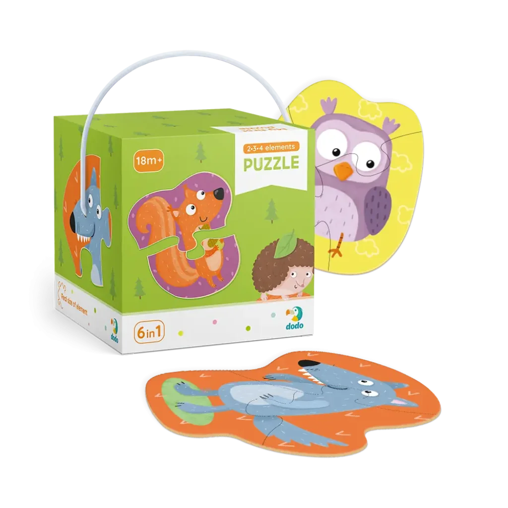 Пазл Dodo Лесные животные, 2-3-4 элемента (300195) UA