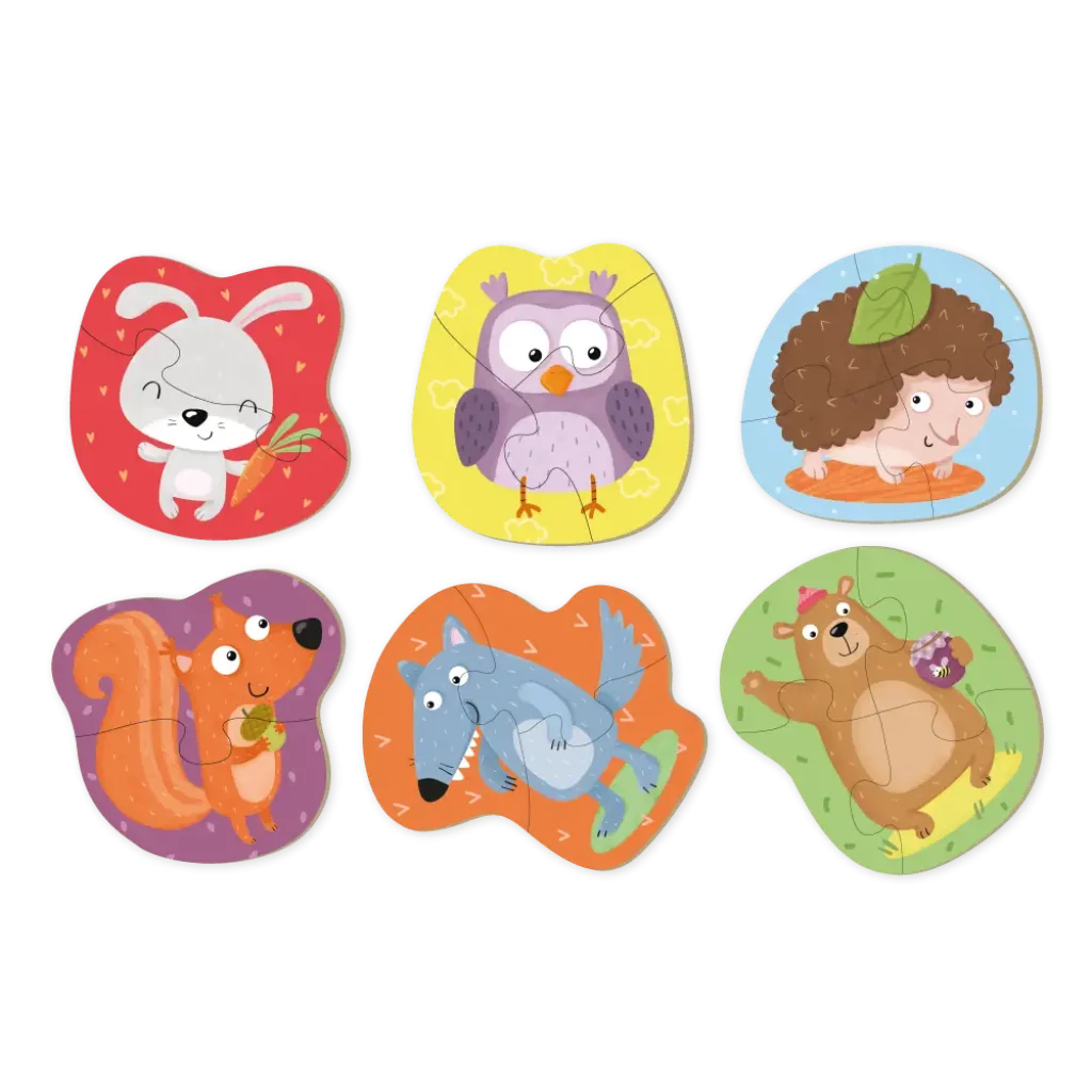 Пазл Dodo Лесные животные, 2-3-4 элемента (300195) UA