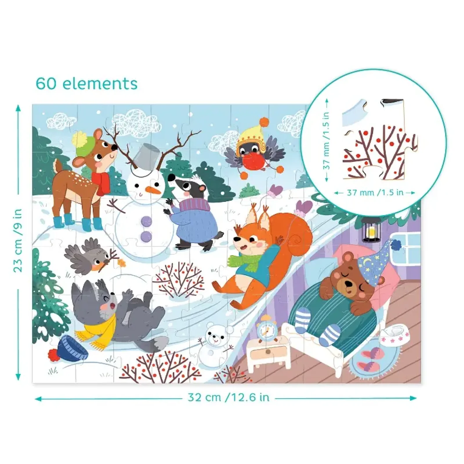 Пазл Dodo Зимові тваринки, 60 елементів (300578) UA