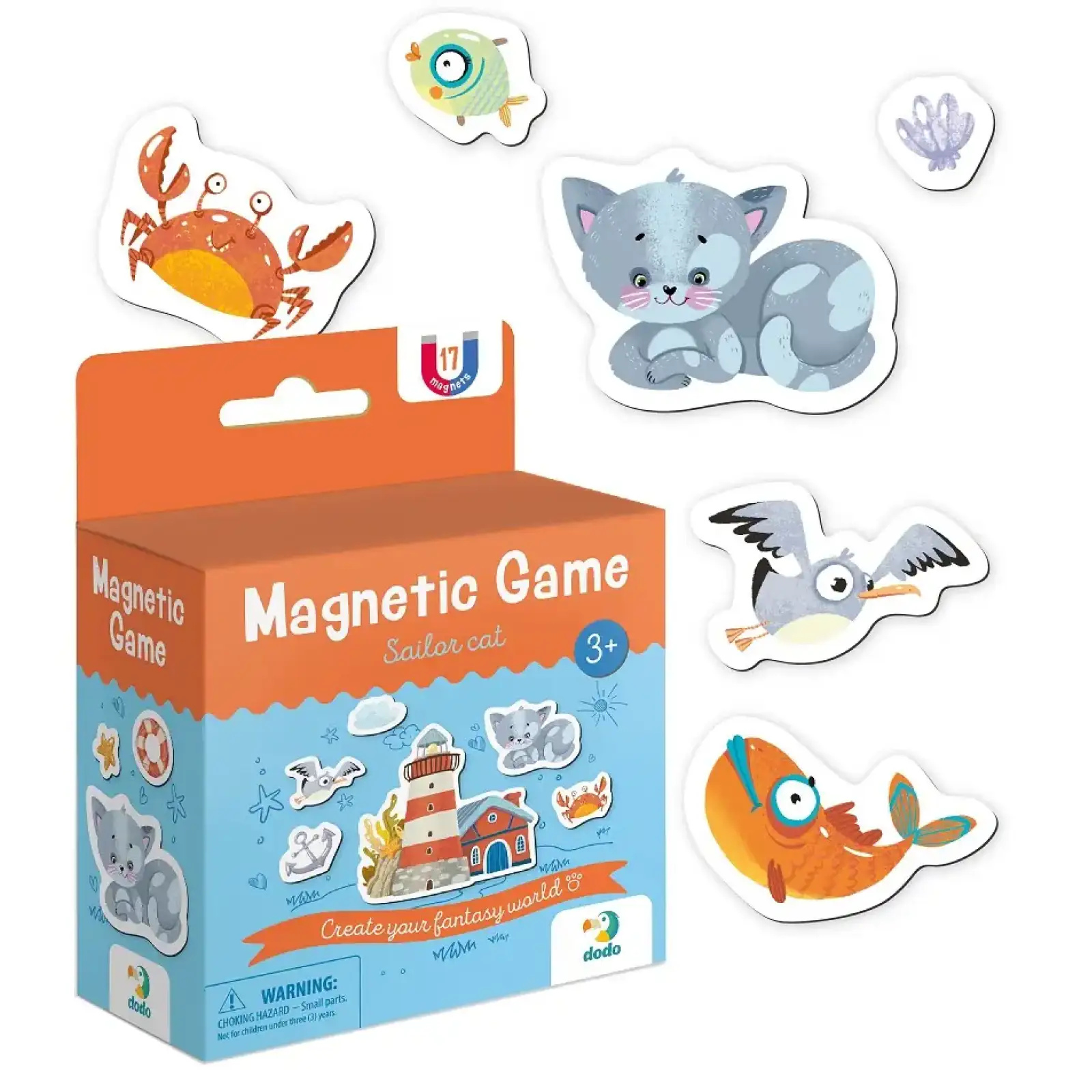 Магнитная игра Dodo Котик-морячок, 20 элементов (200235) UA