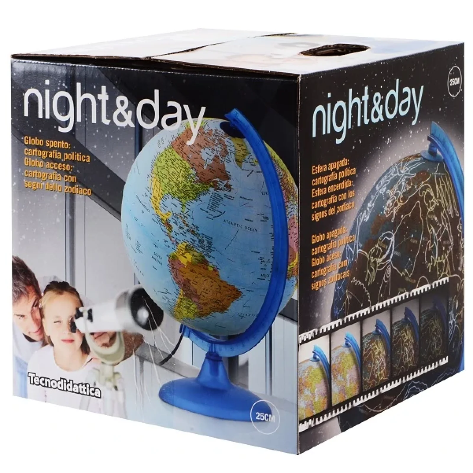 Глобус Tecnodidattica NIGHT&DAY 25 см с подсветкой (украинский язык) UA