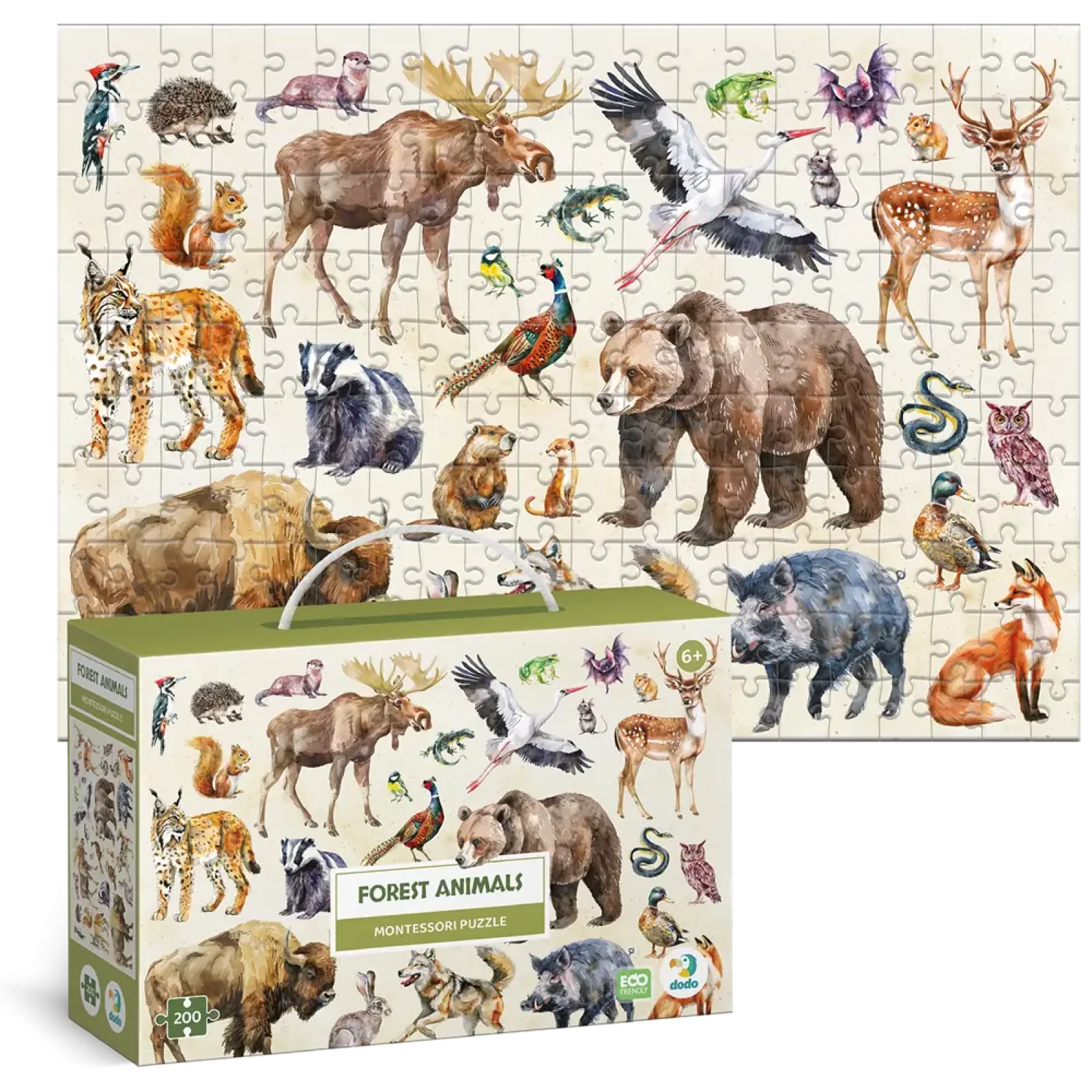 Монтессорі пазл Dodo Лісові тварини, 200 елементів (300629) UA