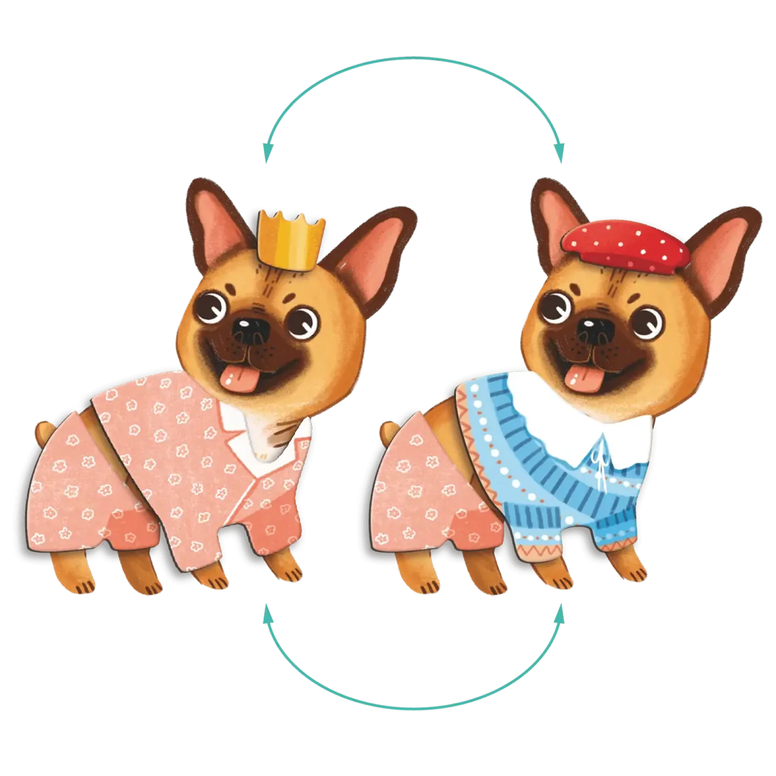 Магнитная игра Dodo Одевалка Забавные псы, 30 элементов (200278) UA