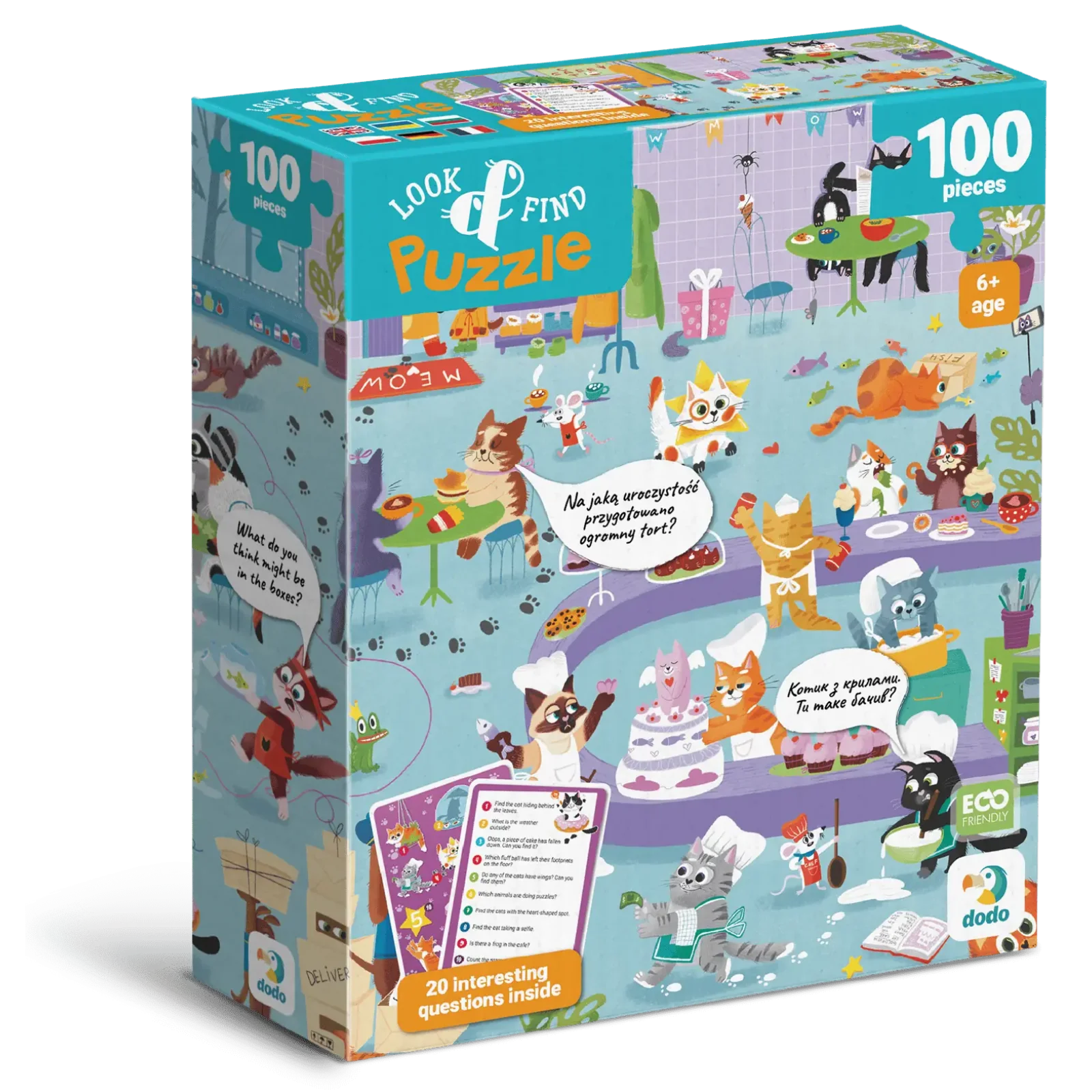 Пазл Dodo Шукай та знаходь Котяче кафе, 100 елементів (300667) UA