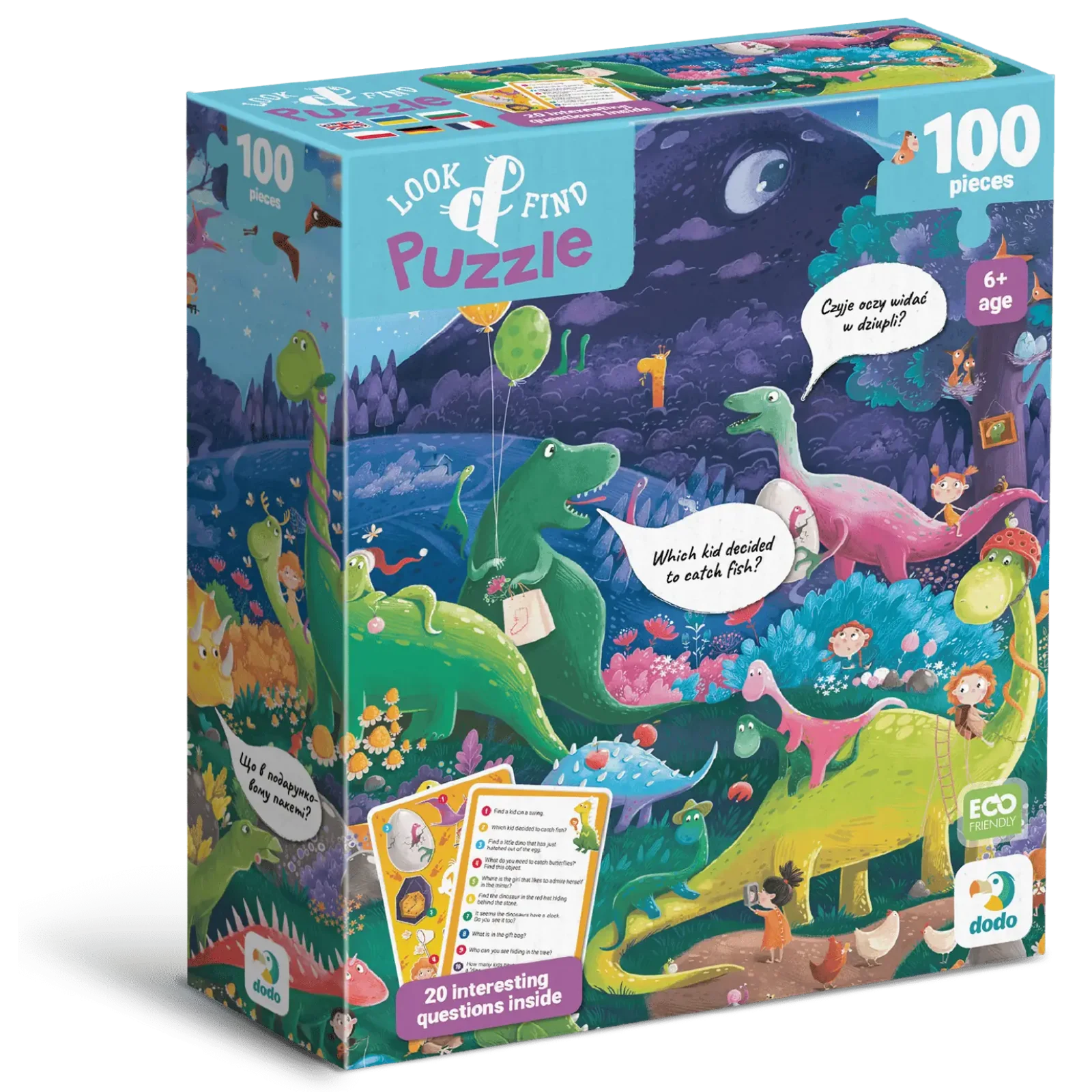Пазл Dodo Шукай і знаходь Країна динозаврів, 100 елементів (300669) UA