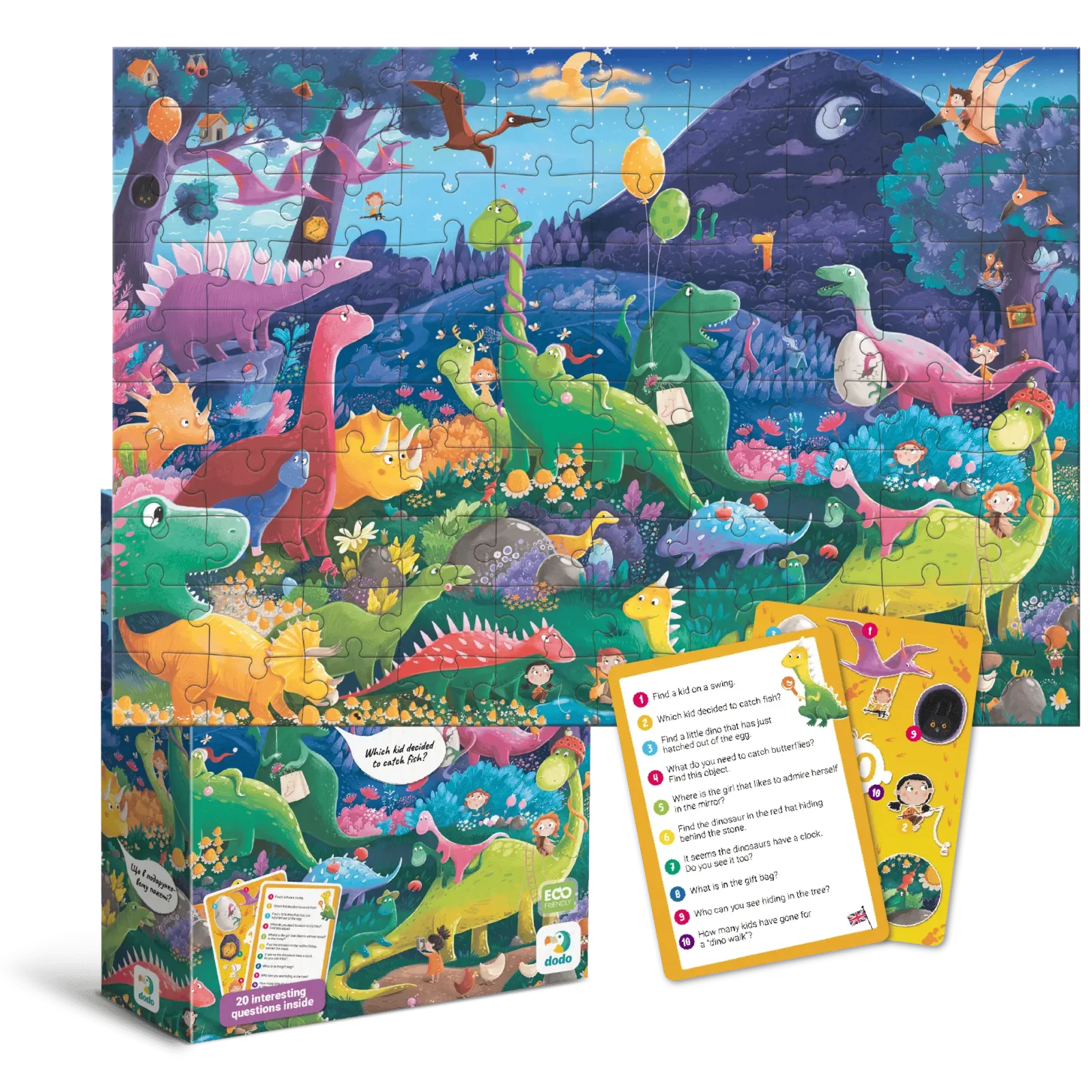 Пазл Dodo Шукай і знаходь Країна динозаврів, 100 елементів (300669) UA