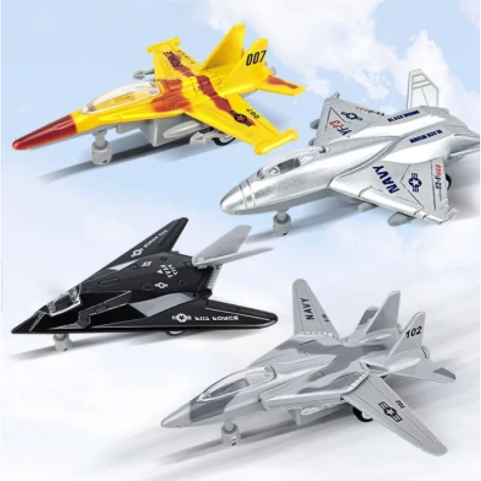 Игрушка DIY Toys Военный самолет металл pull-back 1:180, в ассорт (CJ-2157855) UA