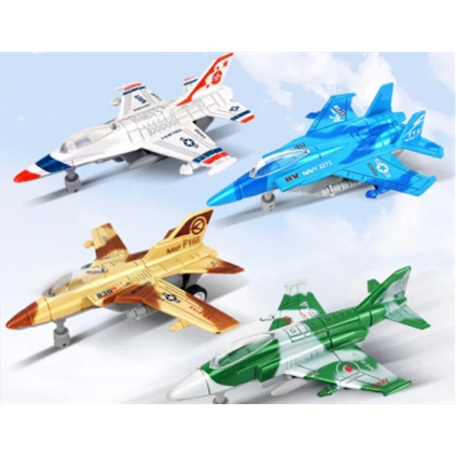 Игрушка DIY Toys Военный самолет металл pull-back 1:180, в ассорт (CJ-2267439) UA